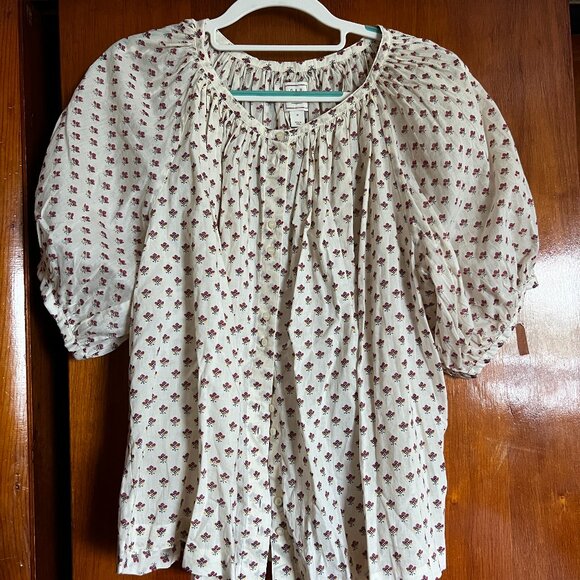 Doen x Gap Short Sleeve Block Print Blouse - Picture 1 of 4